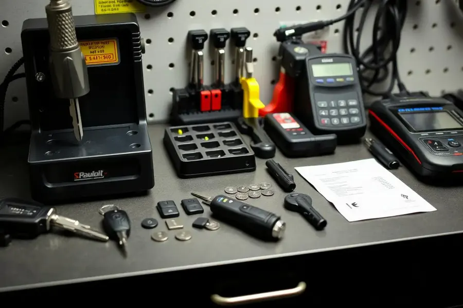Automotive locksmith diagnostic tools in the mobile workshop, Pflugerville